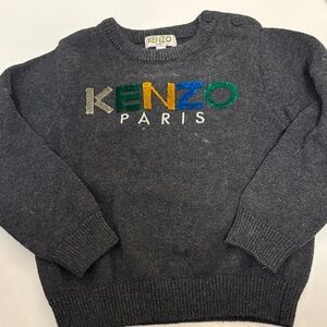 Kenzo Dark Gray Sweater with Multicolor Logo